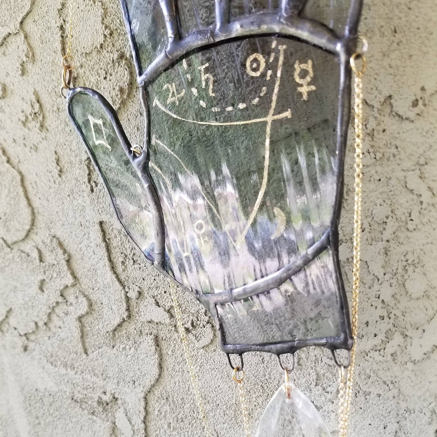 Stained glass hanging - Palm Reader inspired