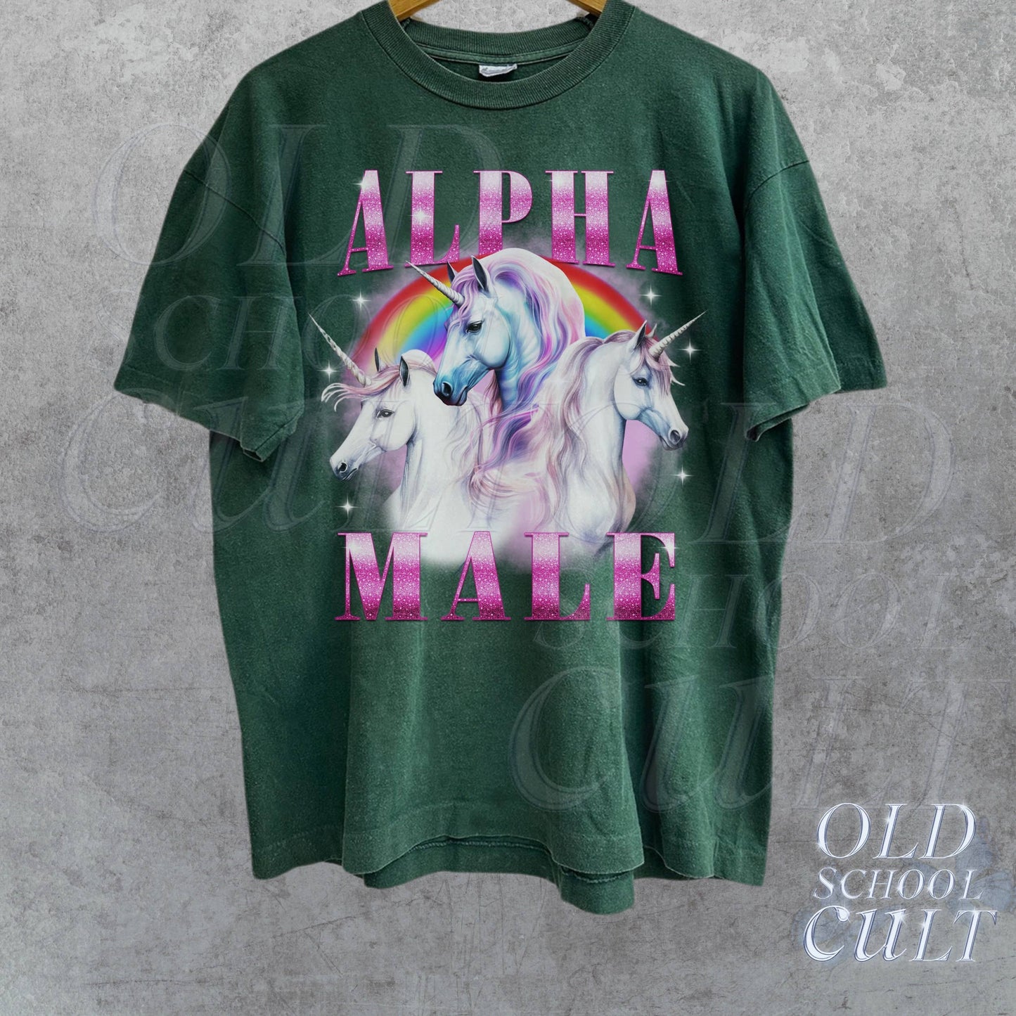 Alpha Male Unicorn Ironic Vintage 90s Shirt, Weird Meme Tee