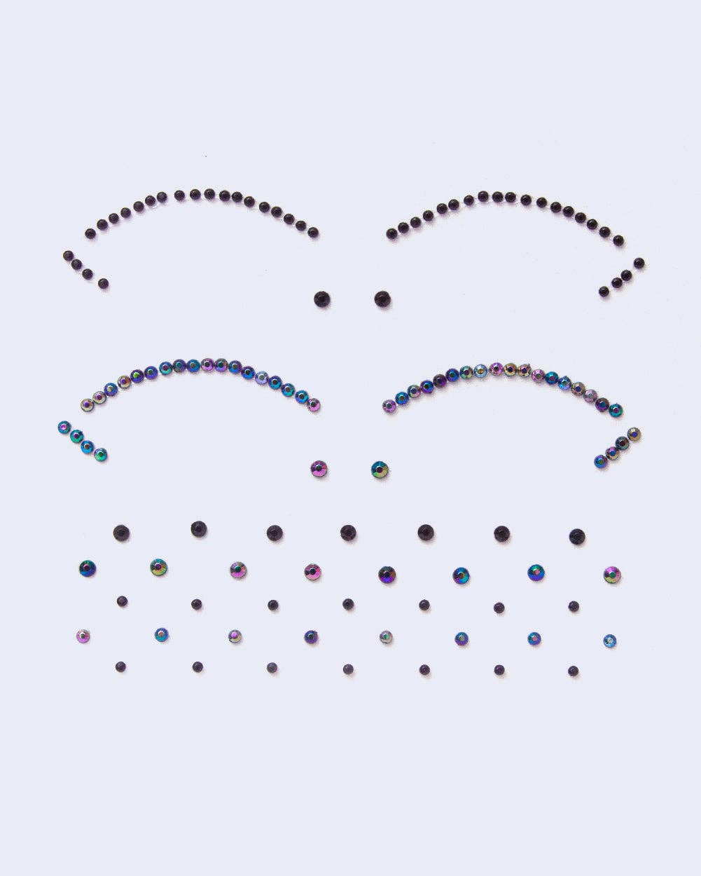 Black Iridescent Cut Crease Face and Eye Jewel Stickers