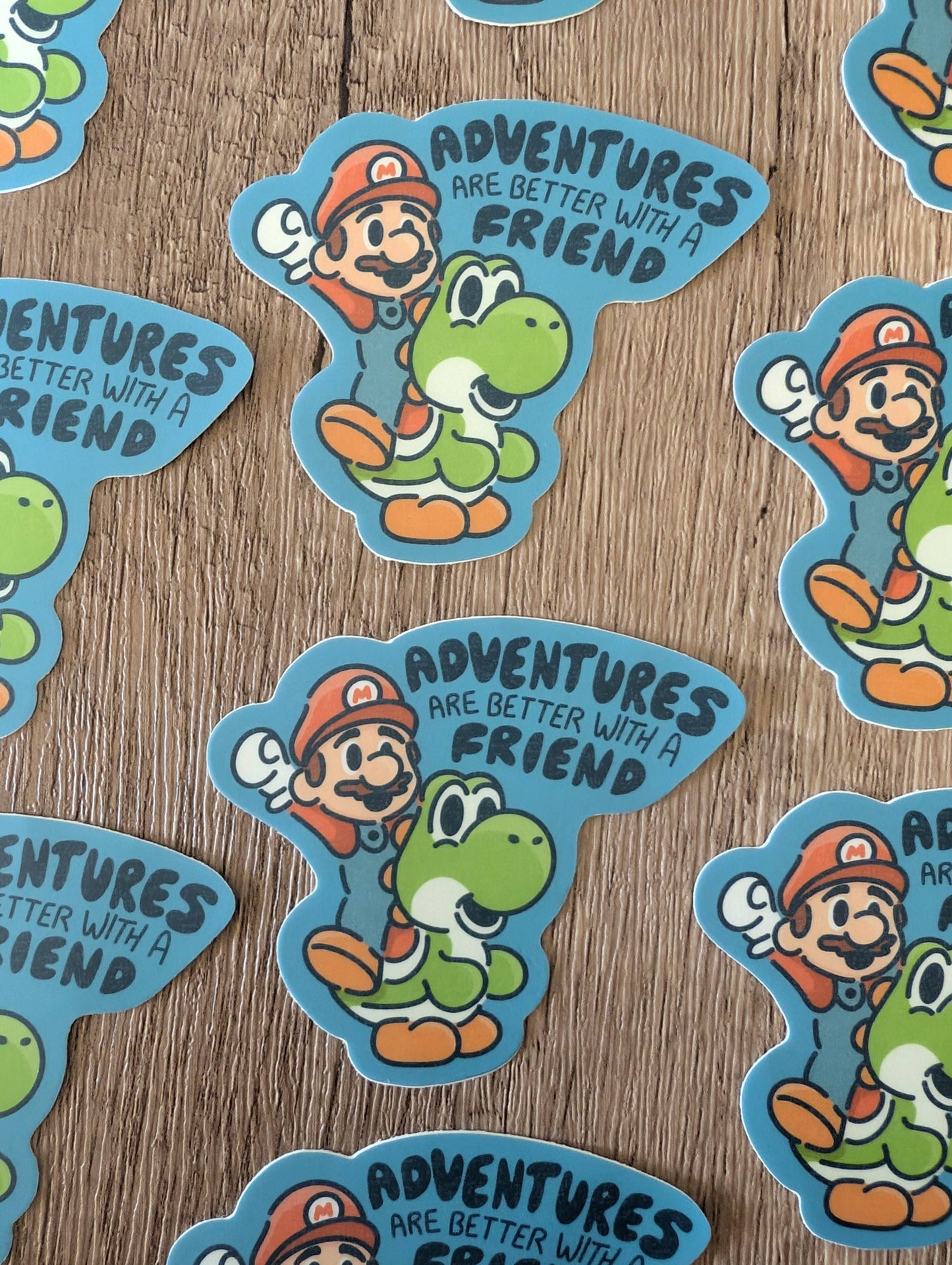 Better With Friend - Cute Mario Yoshi Nintendo Vinyl Sticker