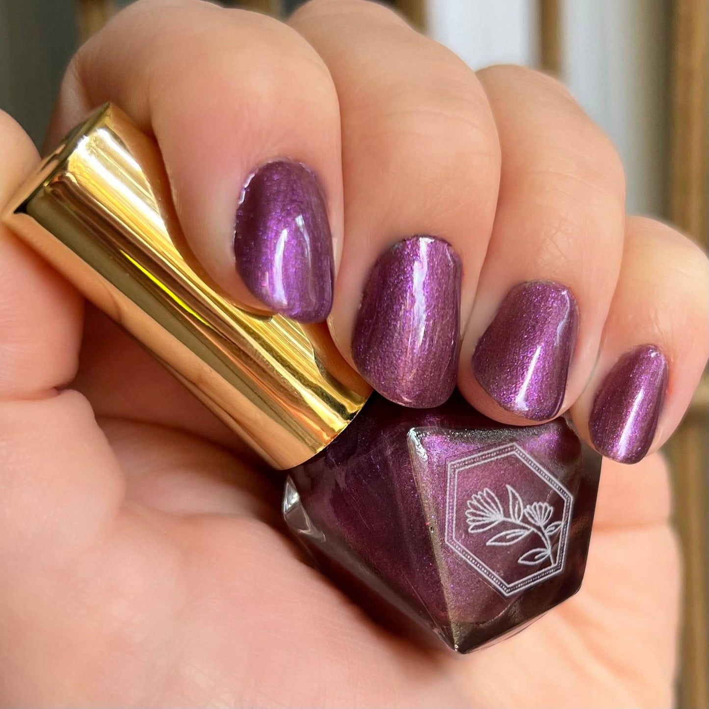 Power Suit - Powerful Purple With Pink Glitter - Nail Polish