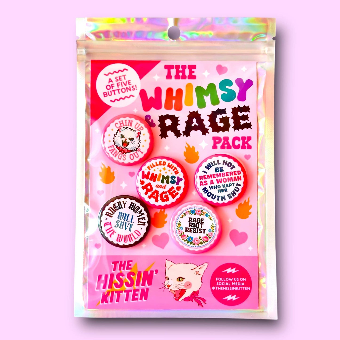 The Whimsy and Rage Pack Buttons