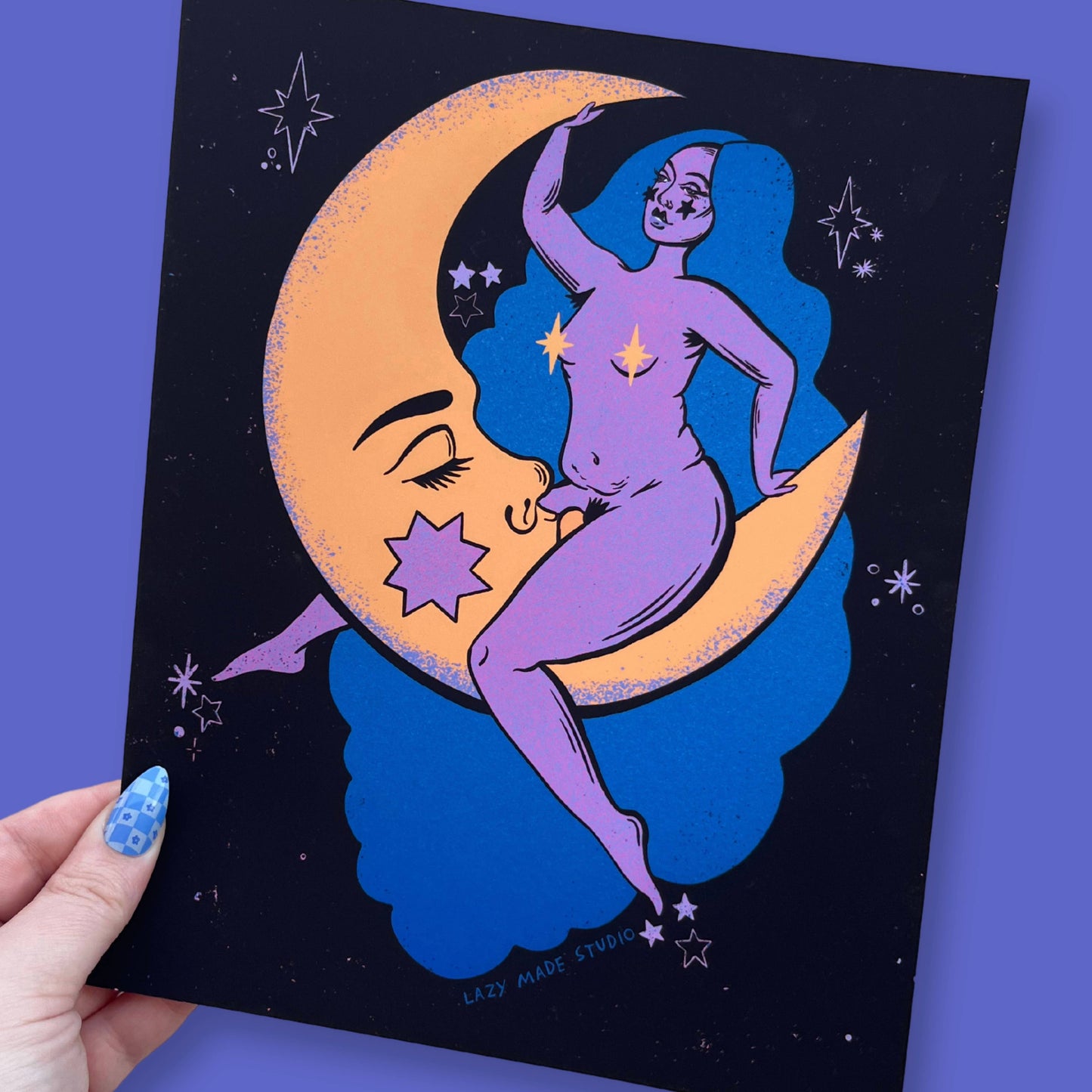 Moonlight Love 8 x 10 Blue Colorway Art Print