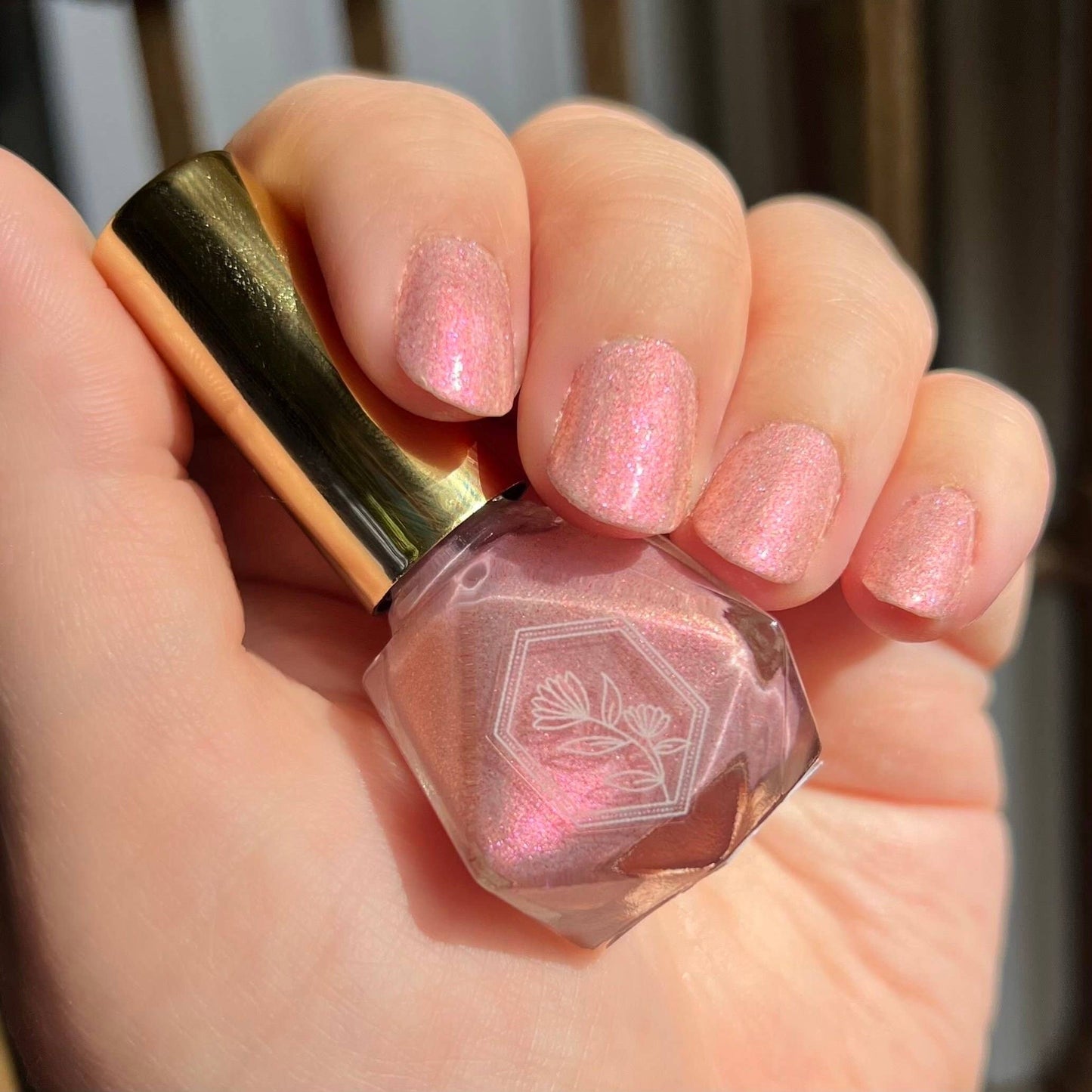 Smitten - Iridescent Pink And Holo Glitter - Nail Polish