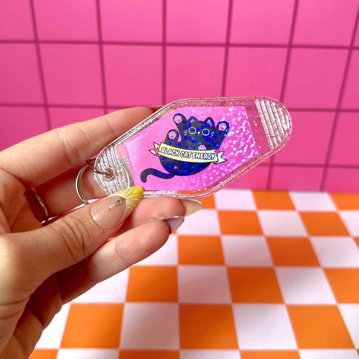 Funny Cat Mom Cats Motel Keychain Acrylic Keychain