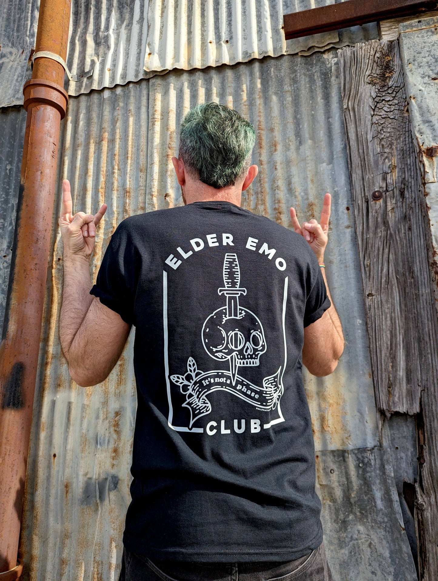 Elder Emo Club Skull and Daggar Cotton Tee Shirt