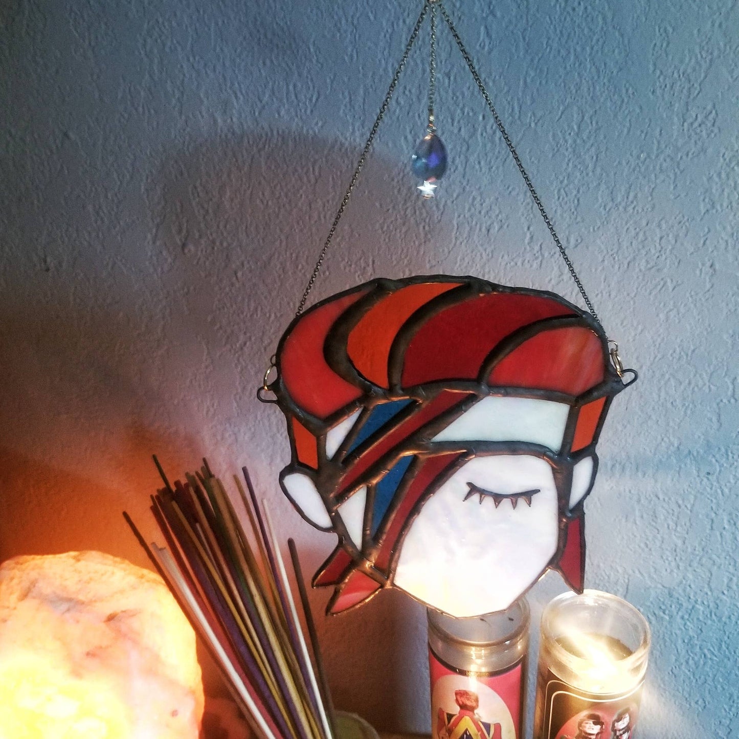 Stained glass hanging - David Bowie inspired