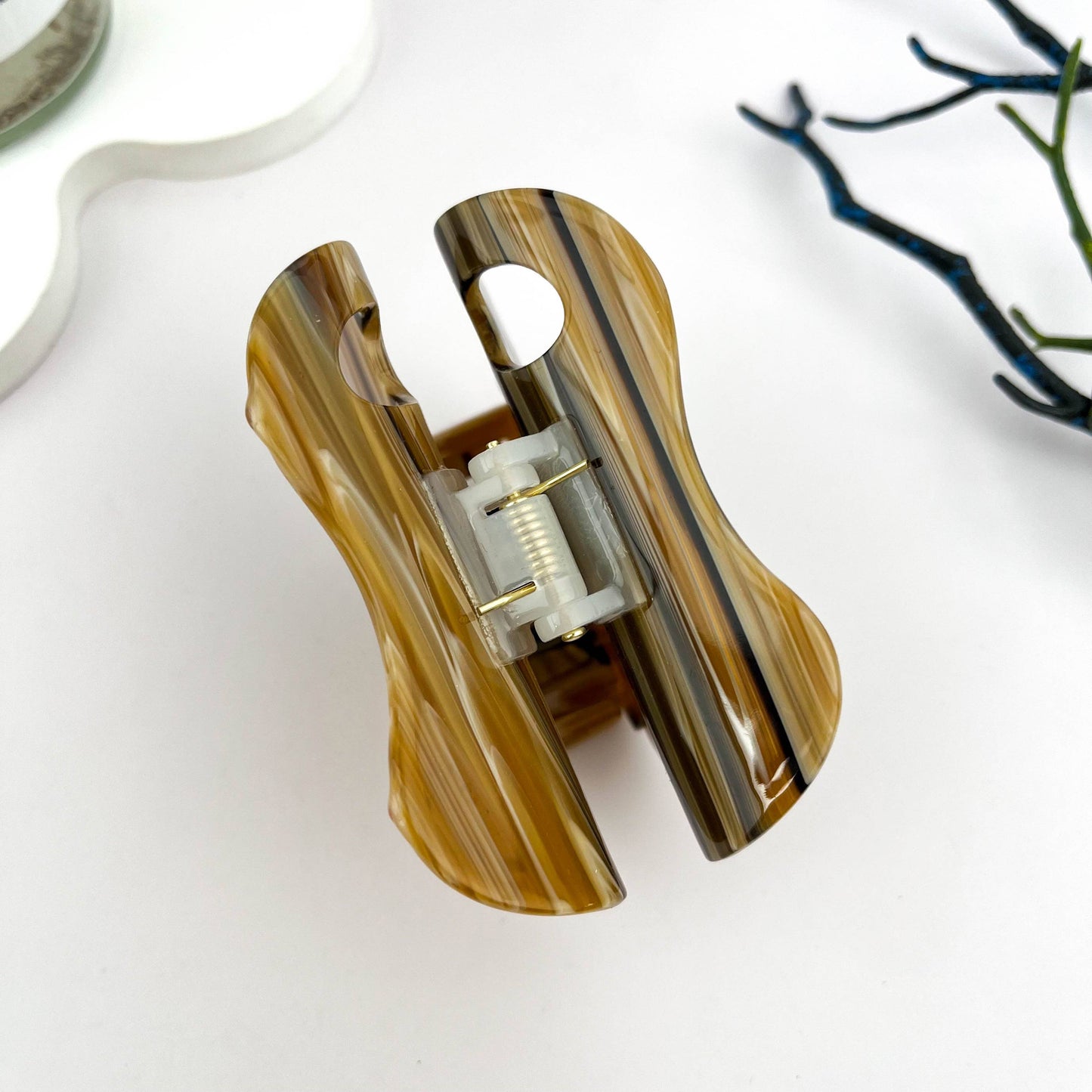 Wood Grain Palette Acetate Hair Claw Clip