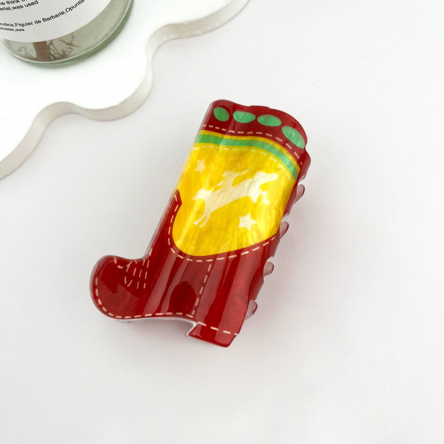 Cowboy Boots Acrylic Hair Claw Clip
