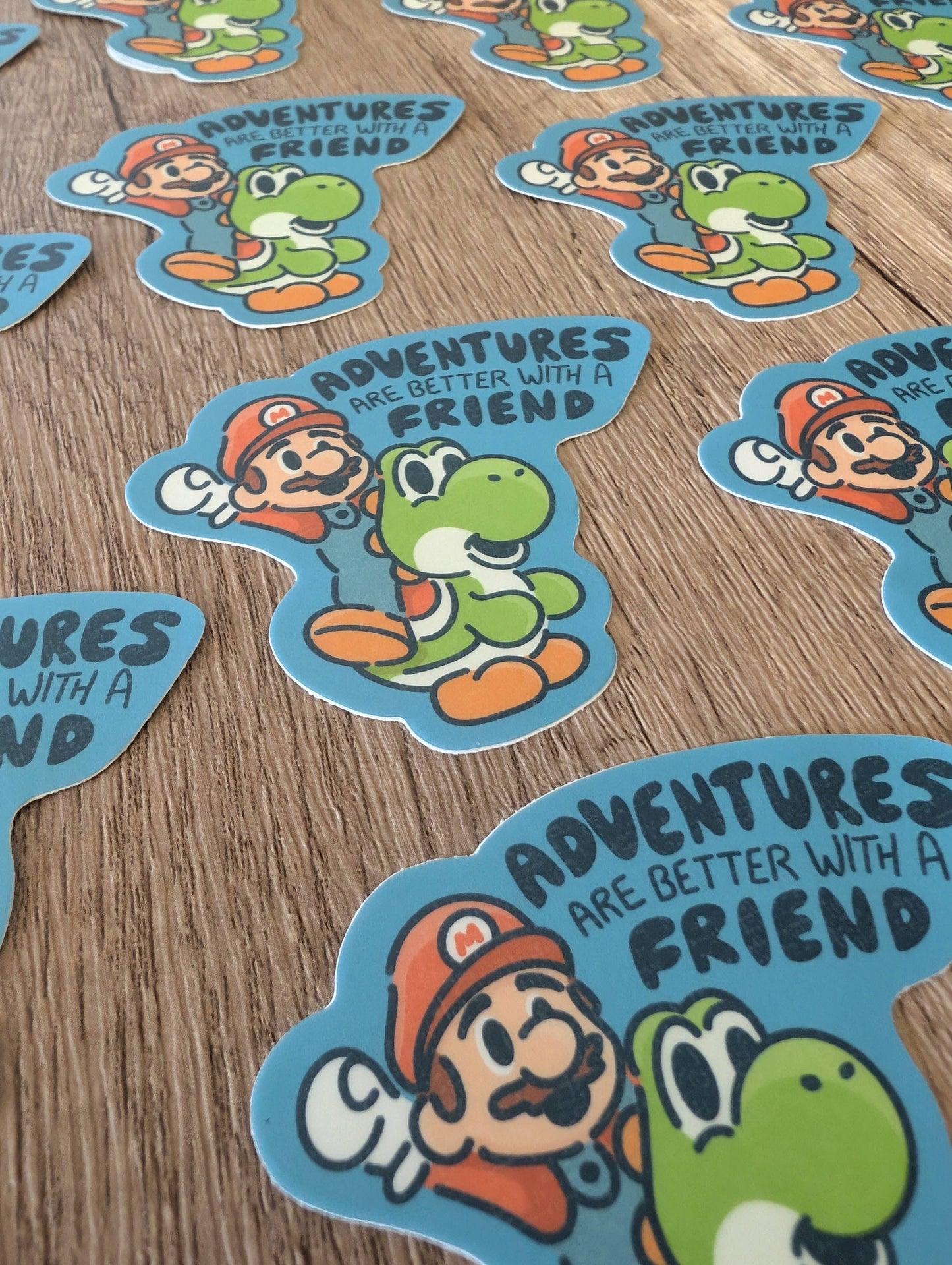 Better With Friend - Cute Mario Yoshi Nintendo Vinyl Sticker