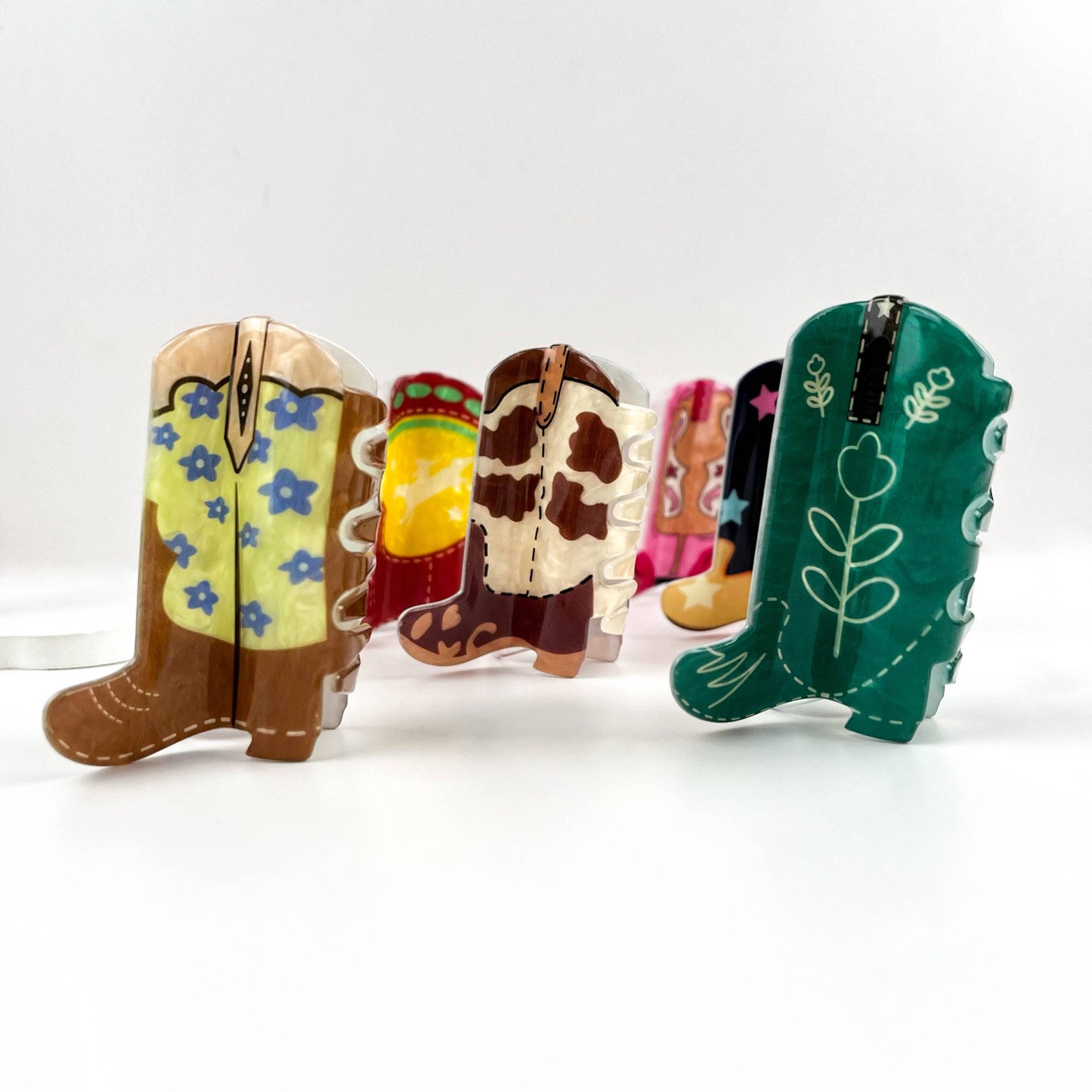 Cowboy Boots Acrylic Hair Claw Clip