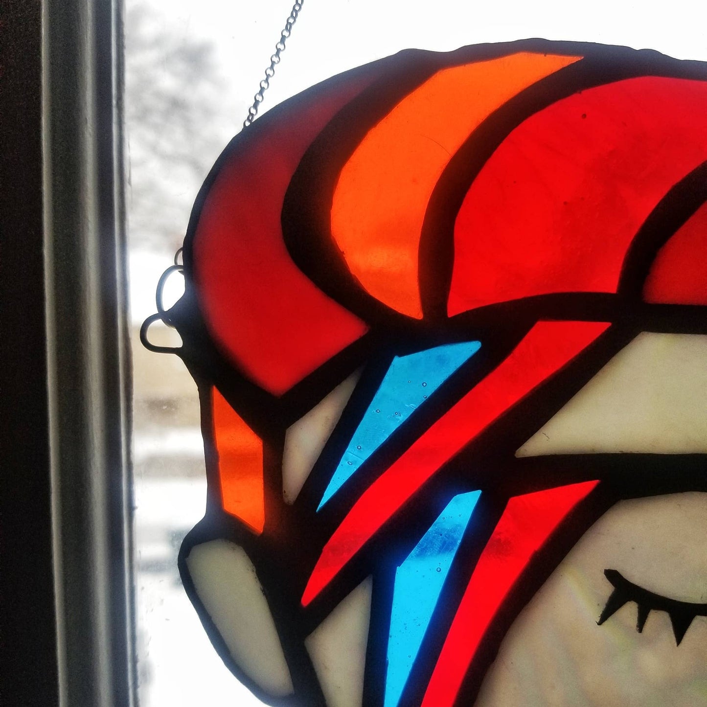 Stained glass hanging - David Bowie inspired