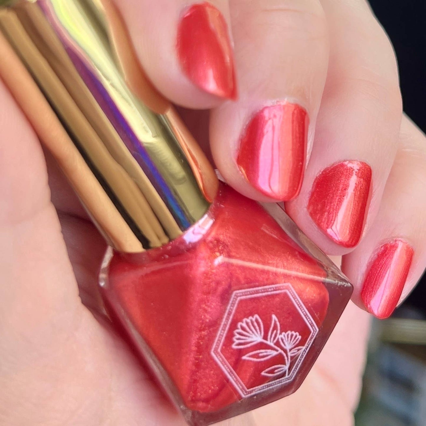 Mars Vacation - Vibrant Coral Toned Red Nail Polish