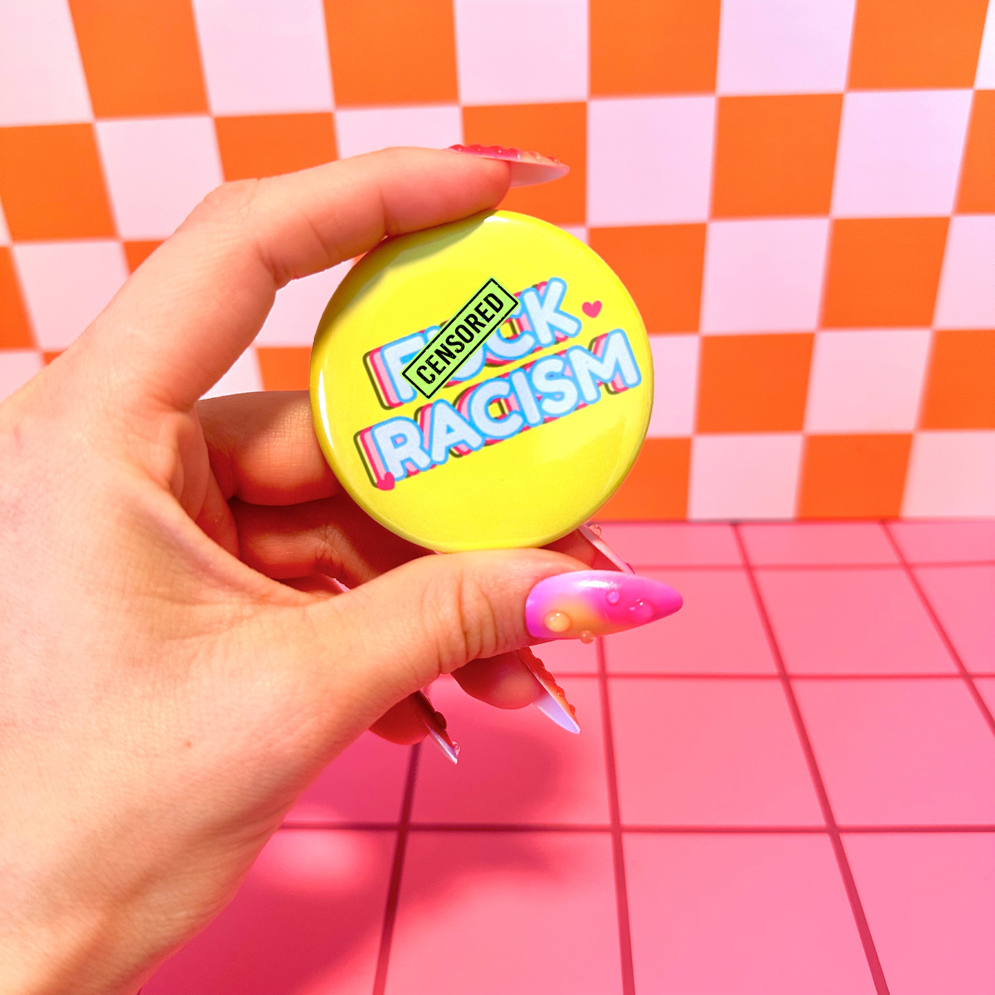 F Racism Inclusive Liberal Feminist Button Pin Pinback Button