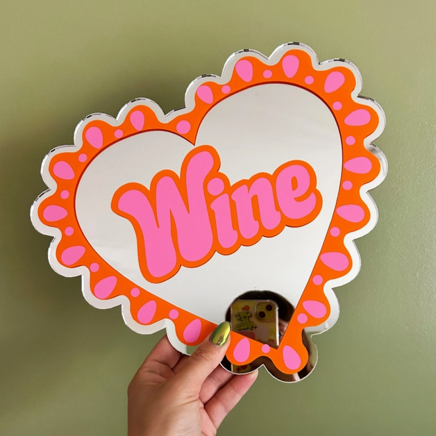 Large Frilly Wine Heart