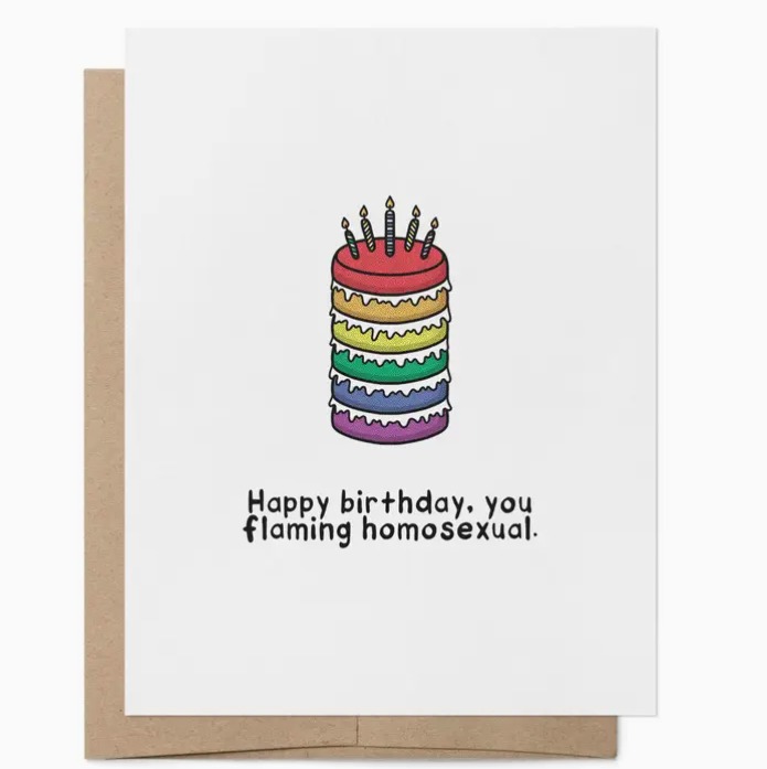 Flaming Homo Birthday Card