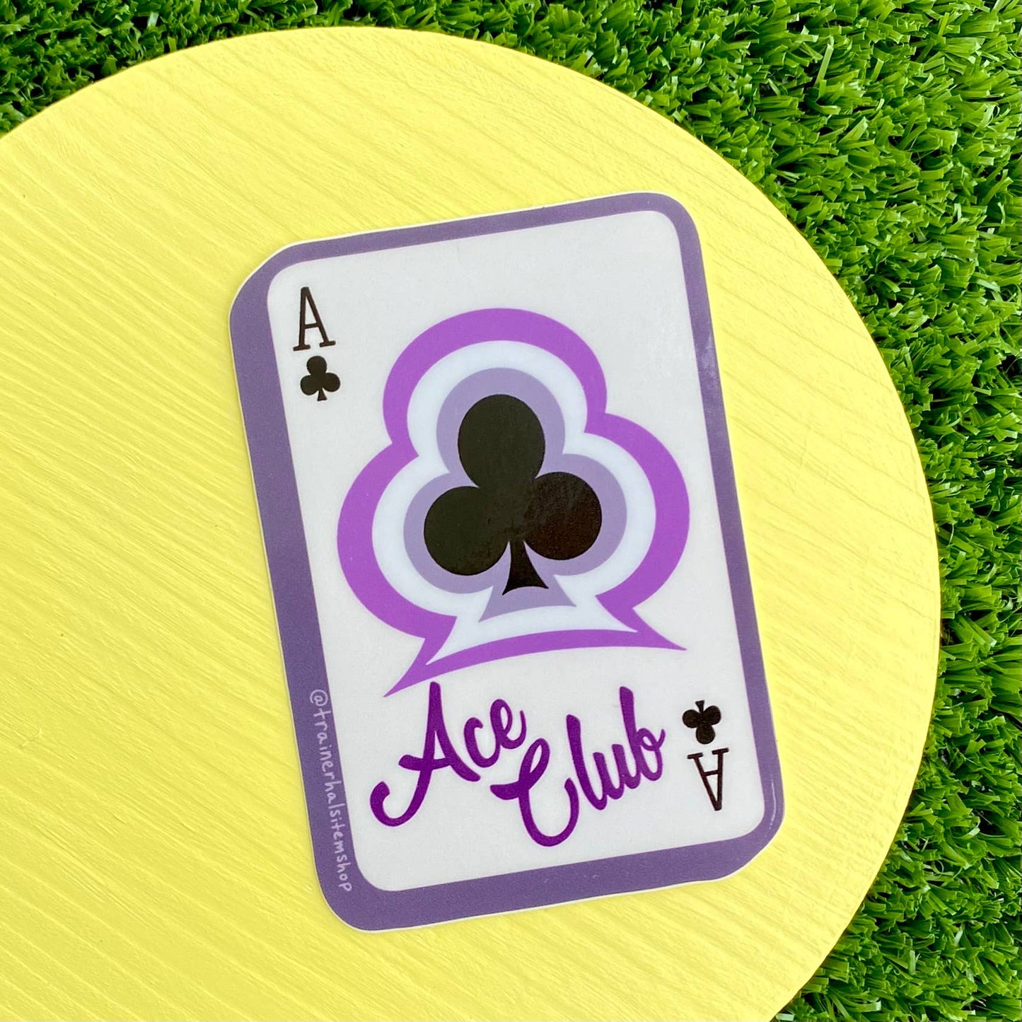 Asexual Pride Sticker | Ace of Clubs Playing Card Decal