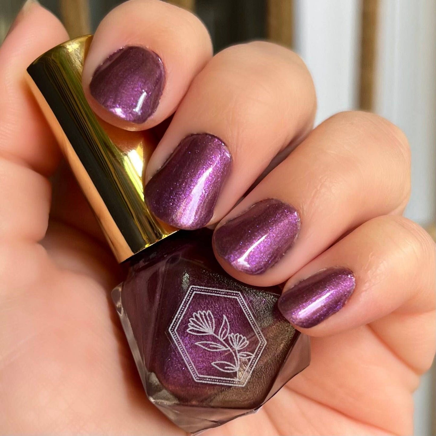 Power Suit - Powerful Purple With Pink Glitter - Nail Polish