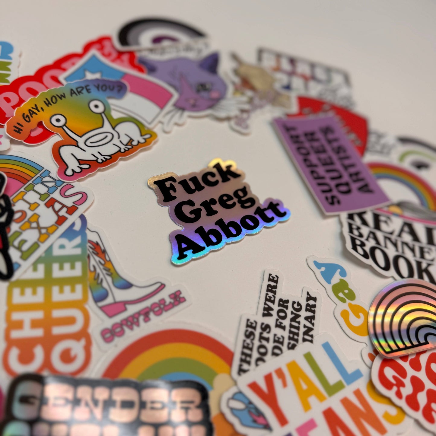 F*ck Greg Abbott Holographic Sticker