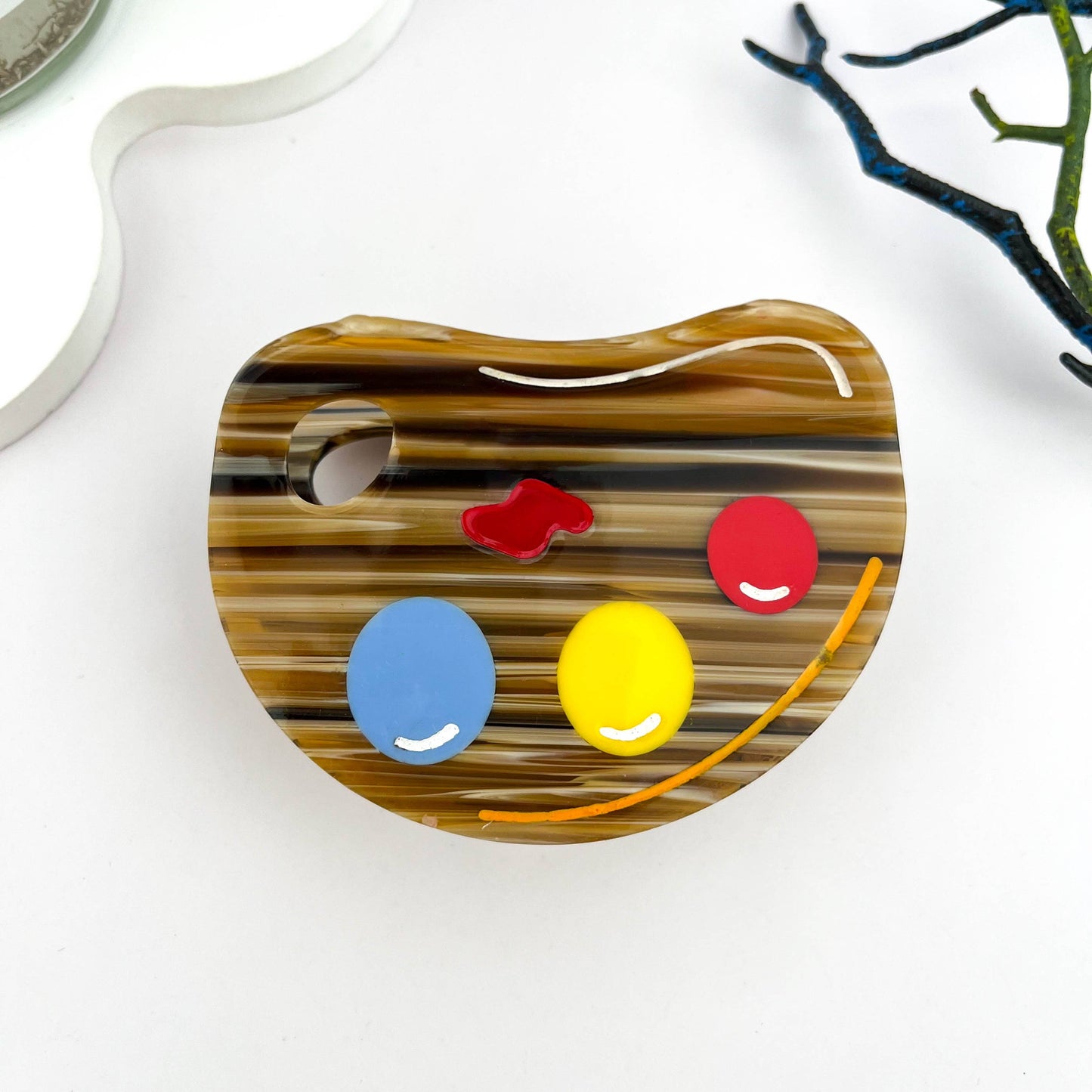 Wood Grain Palette Acetate Hair Claw Clip