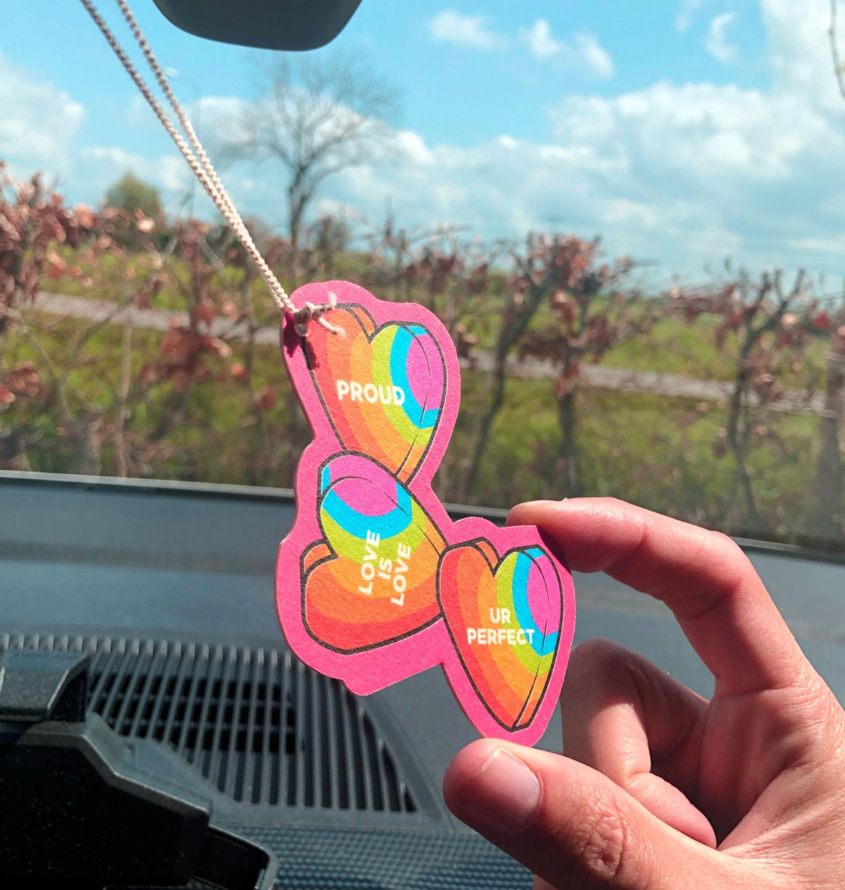 Proud Rainbow Hearts Air Freshener