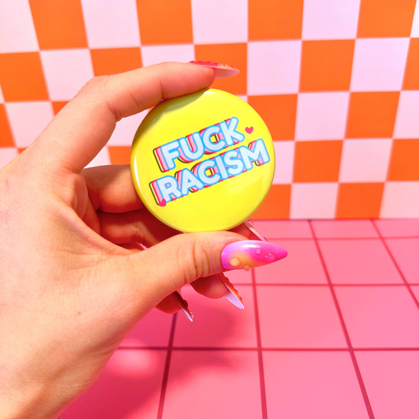F Racism Inclusive Liberal Feminist Button Pin Pinback Button