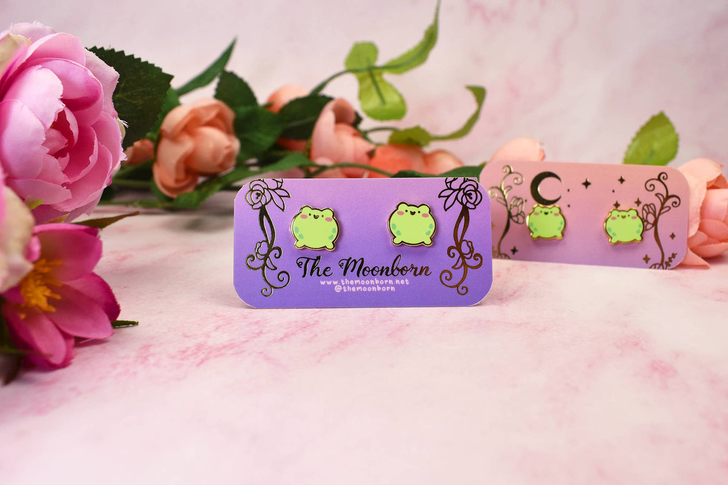 Round Frog Stud Earrings