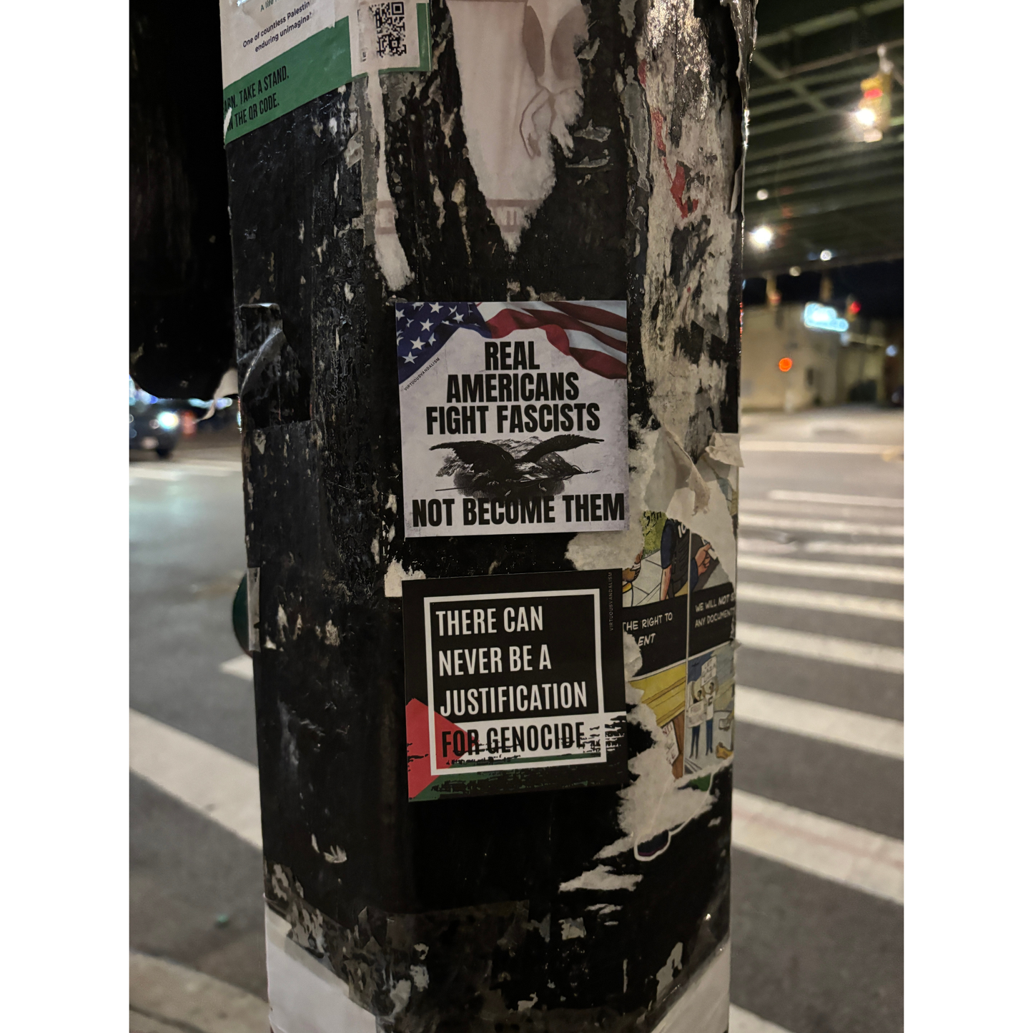 Virtuous Vandalism “Real Americans Fight ” Sticky Notes