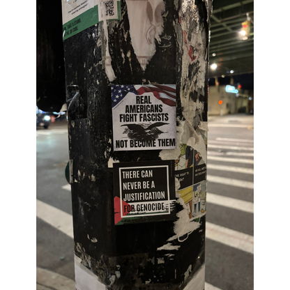 Virtuous Vandalism “Real Americans Fight ” Sticky Notes