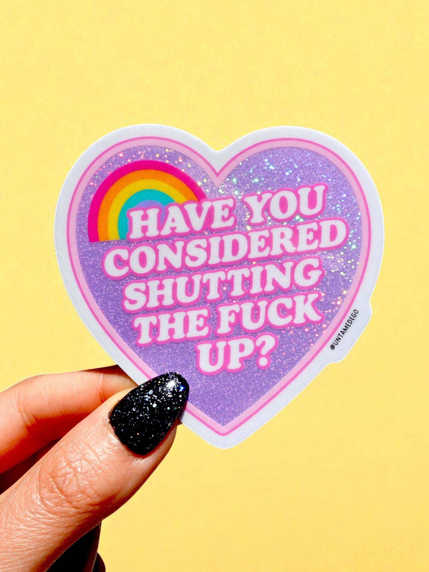 Snarky Heart with Rainbow – Bold Attitude Funny Sticker