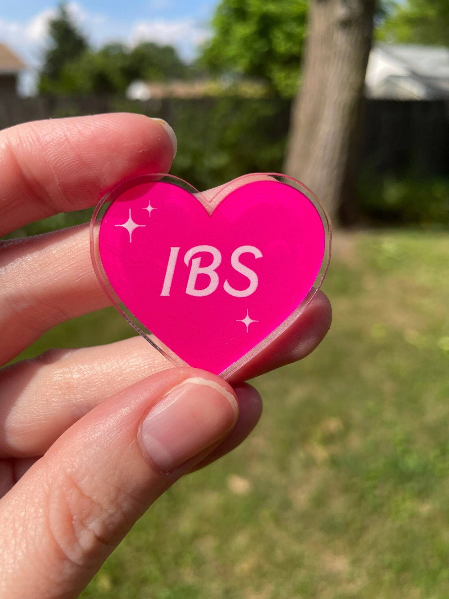 IBS Acrylic Pin | Funny Pink Barbie Inspired Accessory