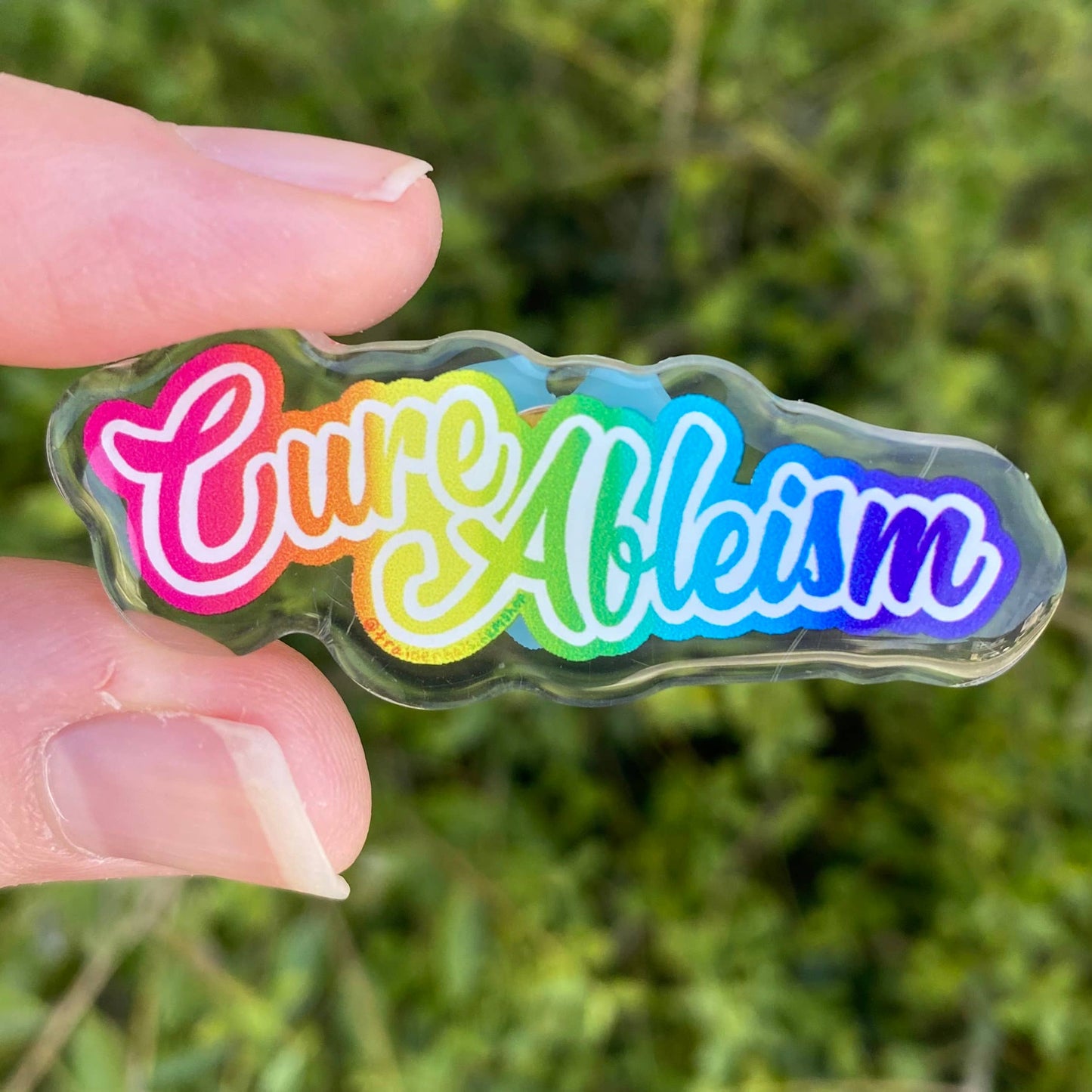 Disability Pride Pin Cure Ableism Rainbow 90s Y2k Awareness 