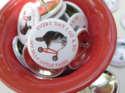 Raccoon on Bike Pin