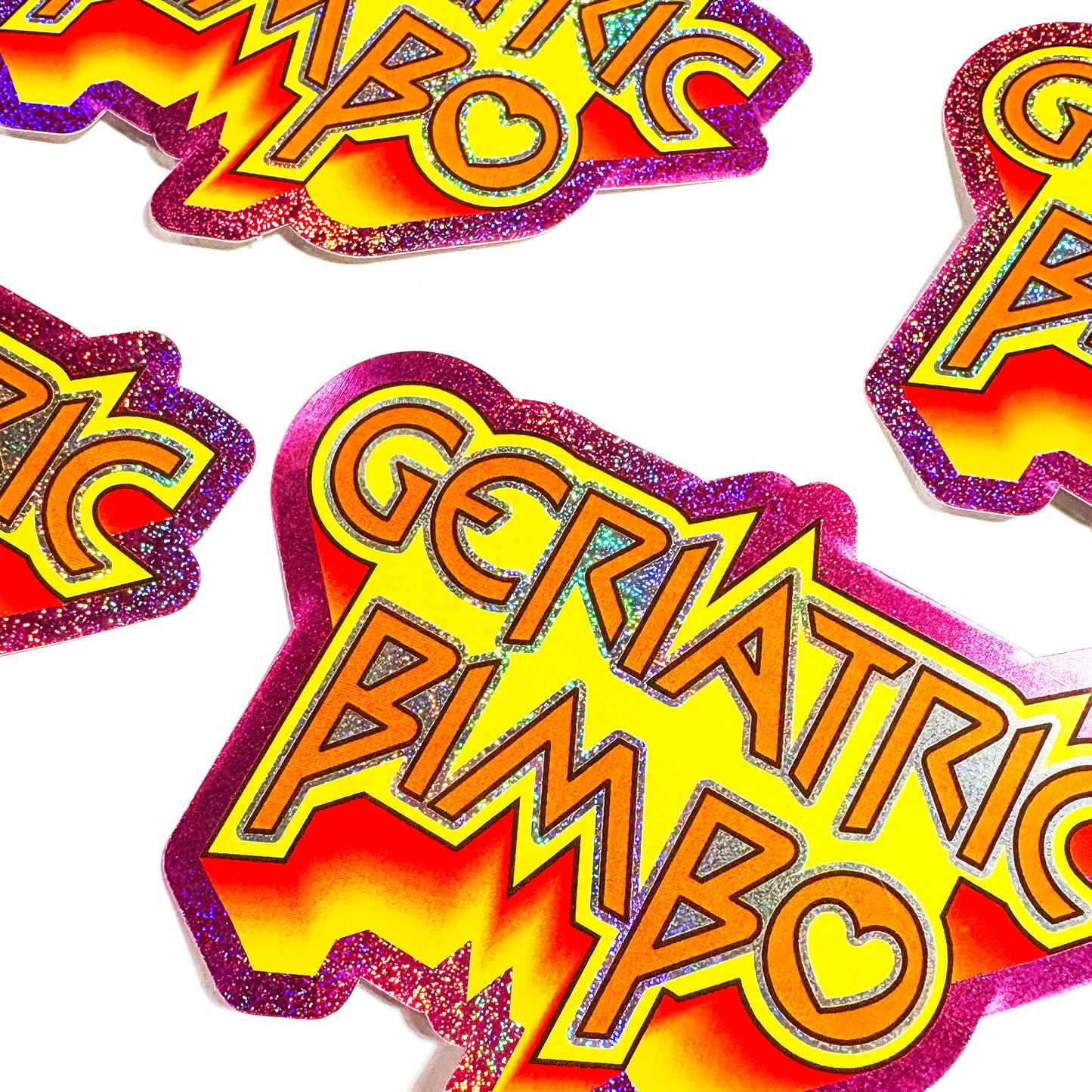 Geriatric Bimbo Retro Holographic Glitter Sticker