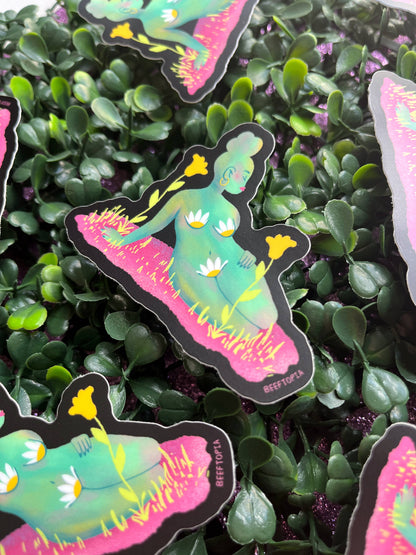 Babe of the Meadows | Body Positive 3 Inch Vinyl Sticker