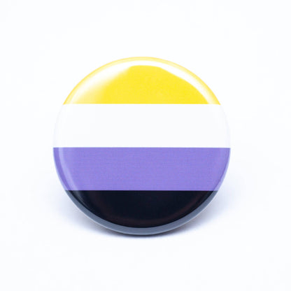 Non-binary pride flag LGBTQ+ pin / button