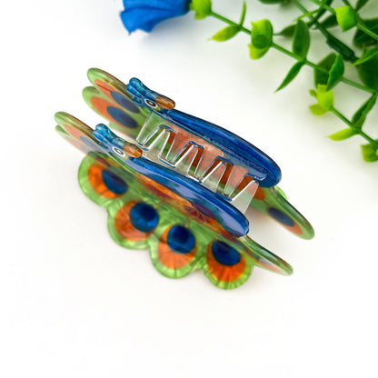 Peacock Hair Claw Clip