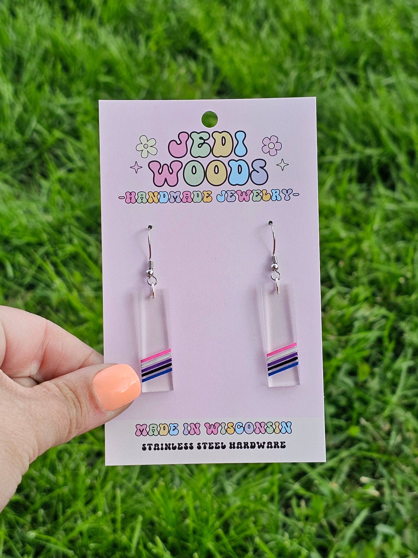 Subtle Genderfluid Acrylic Pride Flag Earrings