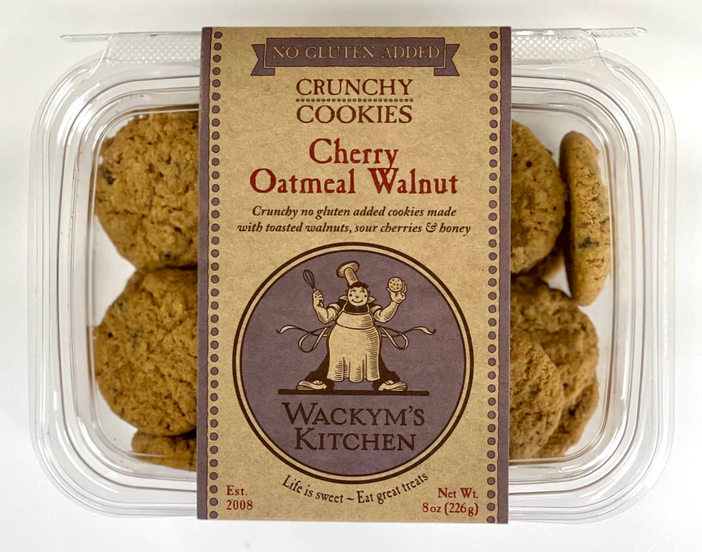 Cherry Oatmeal Walnut Cookies (no gluten added) - 8 oz