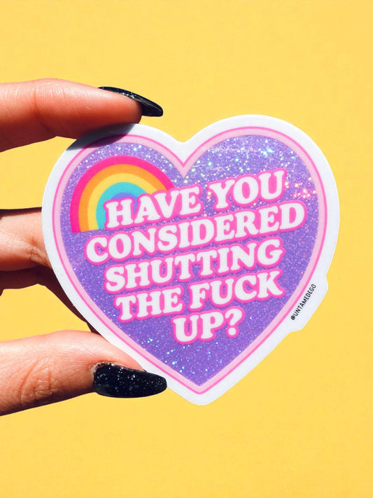 Snarky Heart with Rainbow – Bold Attitude Funny Sticker