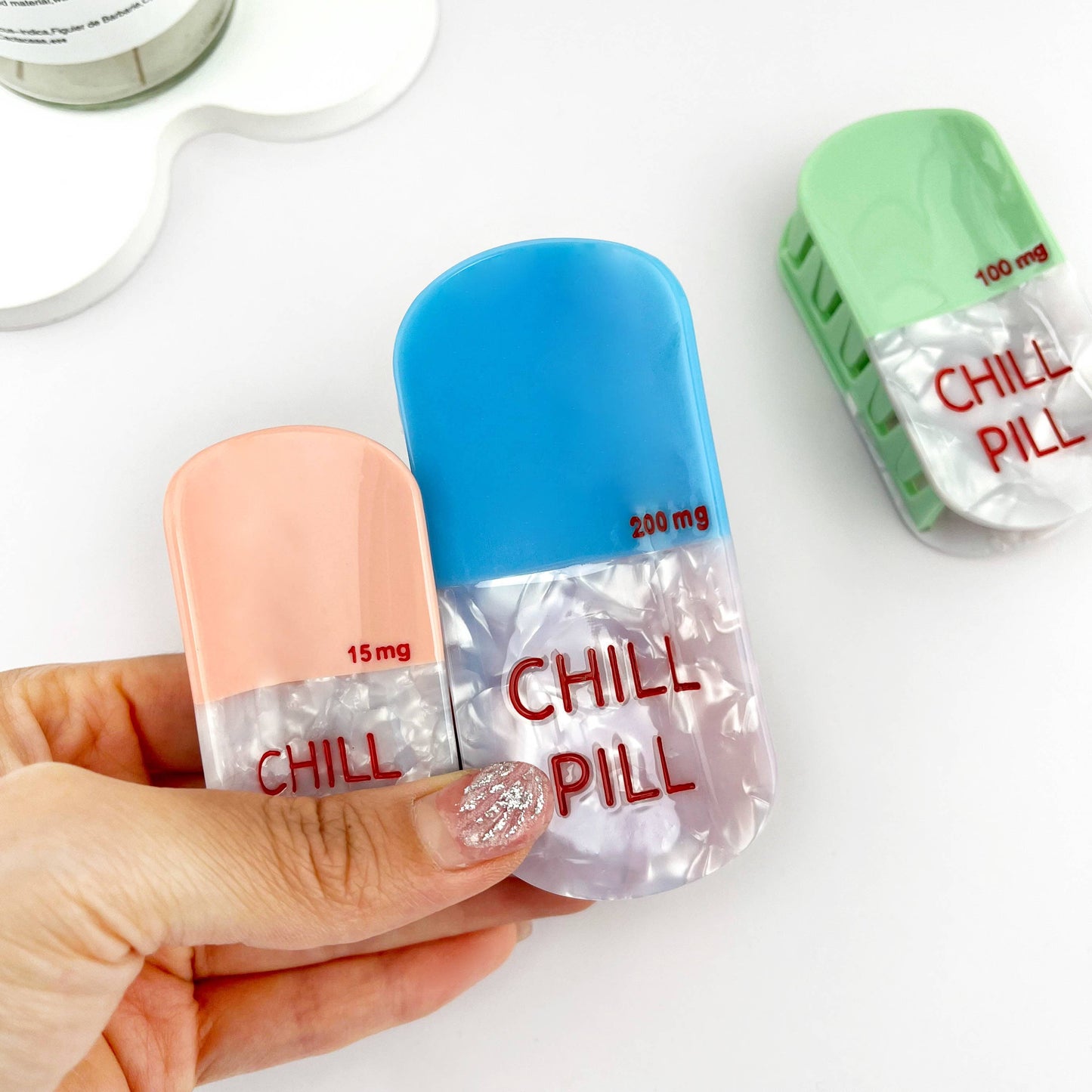 Pill Hair Claw Clip