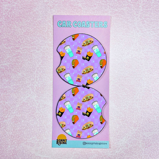 2 Car Coasters, Taco Lover