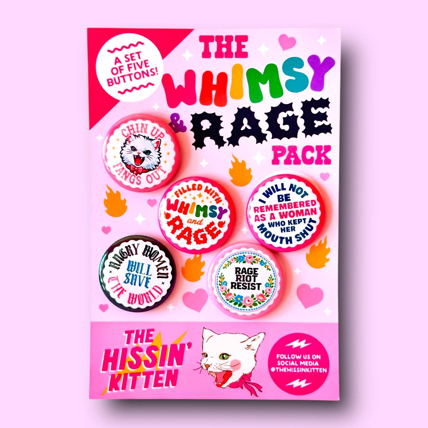 The Whimsy and Rage Pack Buttons
