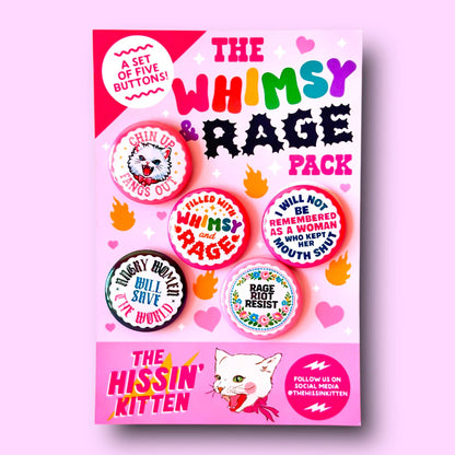 The Whimsy and Rage Pack Buttons