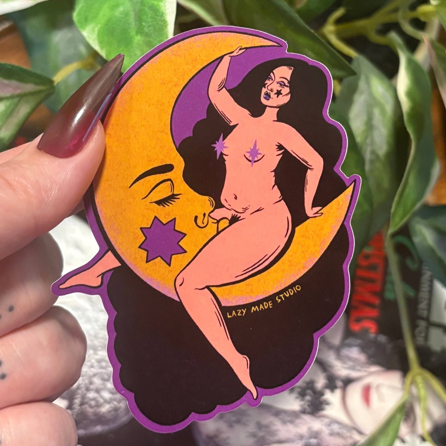 Moon Lover (Yellow Moon Version) Waterproof Sticker
