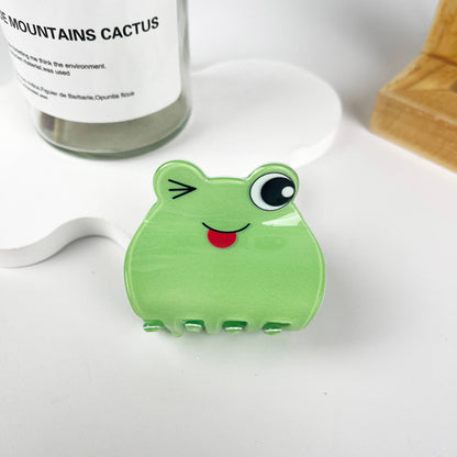 Green Frog Hair Clip