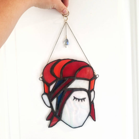 Stained glass hanging - David Bowie inspired
