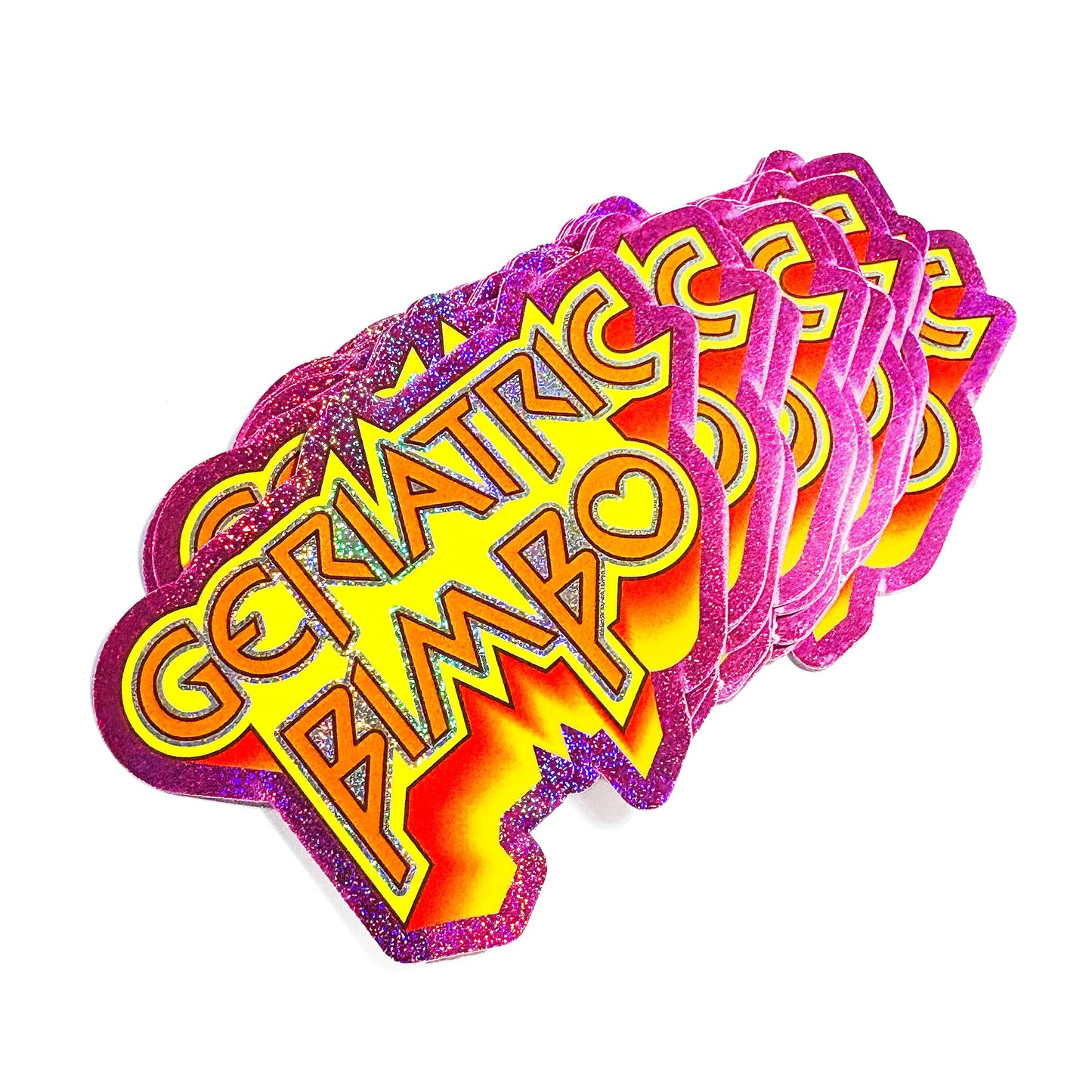 Geriatric Bimbo Retro Holographic Glitter Sticker