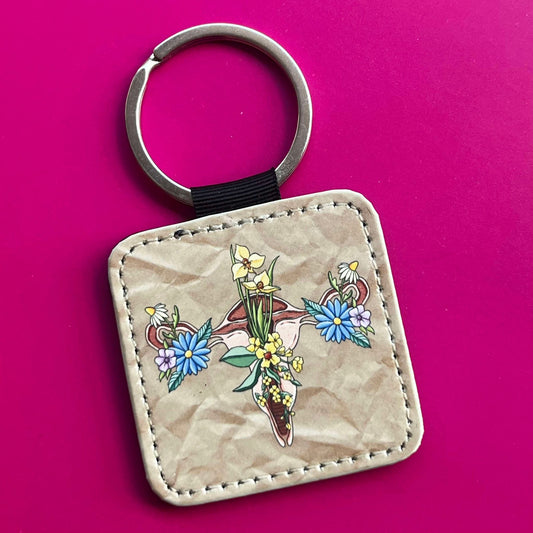 Floral Uterus Keychain