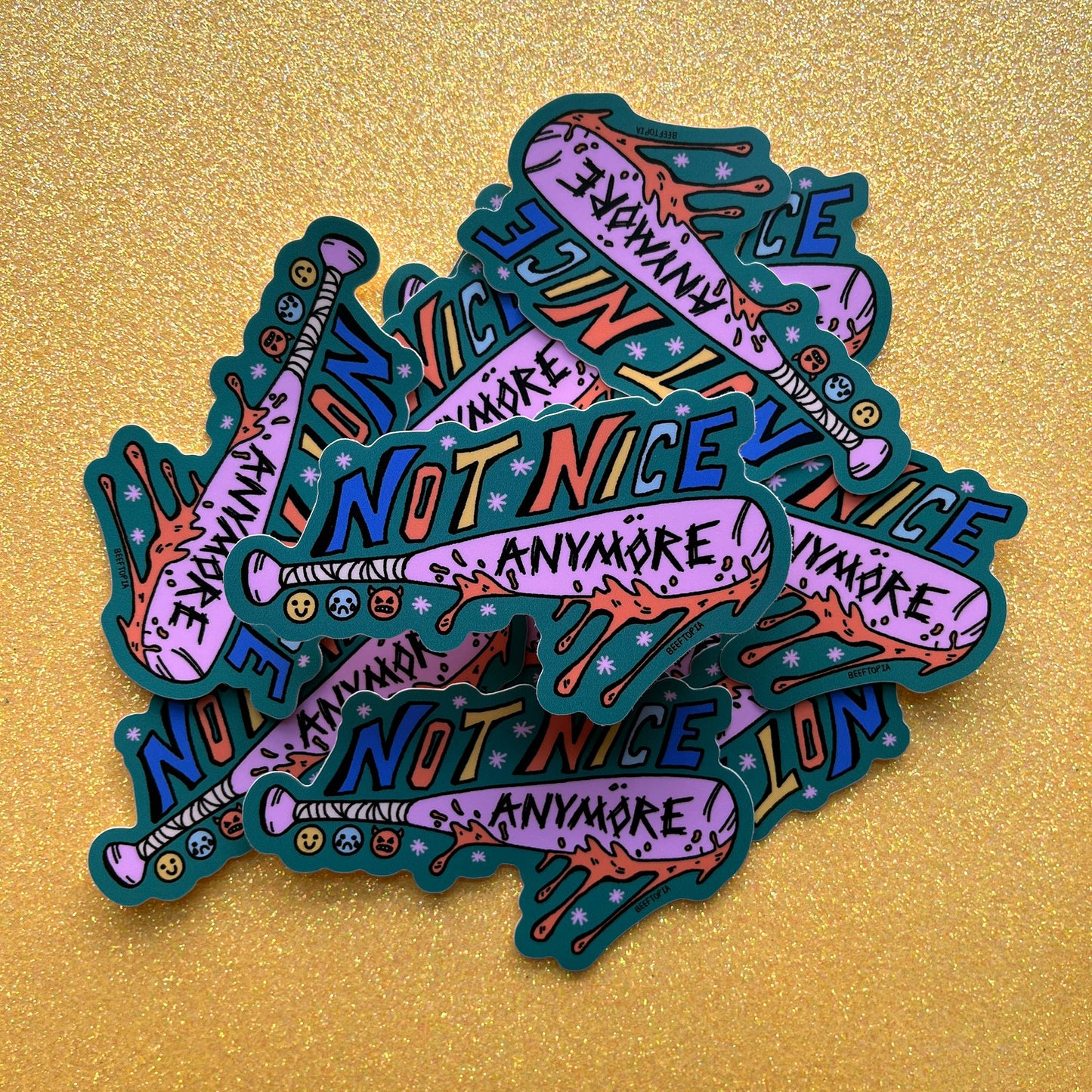 Not Nice Anymore! 3 Inch Waterproof Vinyl Sticker